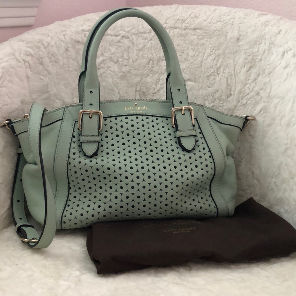 Kate Spade Mercer Isle mint pattern purse